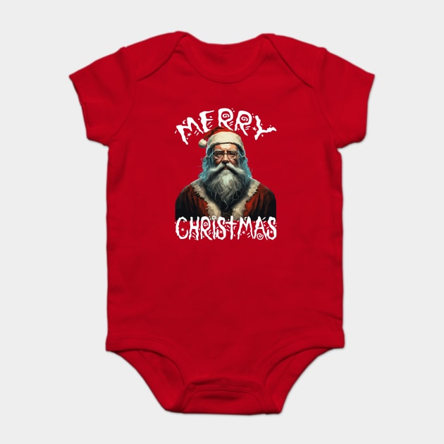 Merry Christmas, Santa Claus, New Year Baby Bodysuit by Megadorim